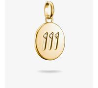 Thomas Sabo Charm pendant angel number 111 with stones Connect gold-plated 18-carat Gold-plating, Recycled 925 Silver