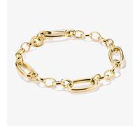 THOMAS SABO Charm Club Connect Gold Plated 17cm 3x Oval Link Charm Bracelet C1203-413-39 17