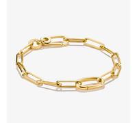 Thomas Sabo Charm Club Charming Connect Gold Plated Paperclip - Size - 17cm - Sterling Silver / 18ct Gold Plated