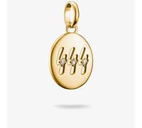Thomas Sabo Charm Club Connect 18K Gold Plated Recycled 925 Sterling Silver Angel Pendant with Stones CC1251-414-14