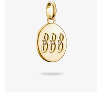 Thomas Sabo Charm pendant angel number 888 with stones Connect gold-plated 18-carat Gold-plating, Recycled 925 Silver
