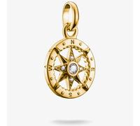 Thomas Sabo Charm Club Charming Connect Gold Plated Compass With - Sterling Silver / 18ct Gold Plated / Zirconia