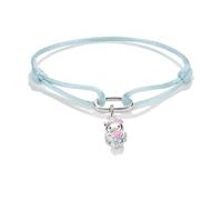 Thomas Sabo Hello Kitty Textile bracelet light blue with charm - Connect Premium Alloy Fine Silver Plated, Cold Enamel, Textile