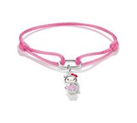 Thomas Sabo x Hello Kitty Fabric Pink Charm Bracelet 24cm | Acotis - Fine Silver Plated / Alloy