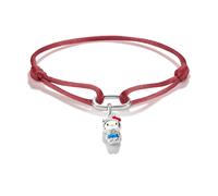 Thomas Sabo x Hello Kitty Fabric Red Blue Charm Bracelet 24cm | Acotis - Fine Silver Plated / Alloy