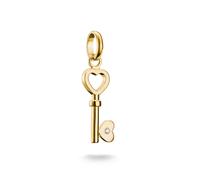 Thomas Sabo Charm Club Connect Love Key with CZ Gold Tone Charm Pendant 2.6 x 0.7cm