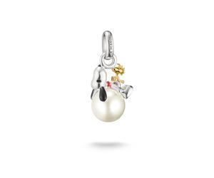 Thomas Sabo Charm Club Connect Peanuts Snoopy woth Pearl & Gold Tone Woodstock Charm 2.2 x 1cm