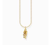 Thomas Sabo Charm Club Essentials Sterling Silver Gold Plated Rose Necklace