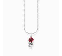 Thomas Sabo Charm Club Essentials Sterling Silver Red Enamel Rose Necklace
