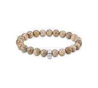 Thomas Sabo Charm Club Original Oval Daisy Jasper Beads Charm Bracelet 0.8cm, 17cm