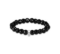 Thomas Sabo Charm Club Original Oval Obsidian Beads Charm Bracelet 0.9cm, 15cm