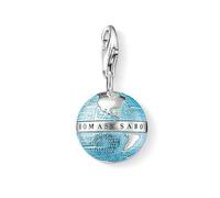 Thomas Sabo Charm Club Sterling Silver Blue Enamel Globe Charm - Silver