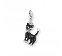 Thomas Sabo Charm Pendant 1725-041-11 - Black Cat, 925 Sterling Silver, Enamel, Zirconia