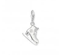 Thomas Sabo Charm Club Sterling Silver Enamel Zirconia White Ice Skate Charm 1907-041-14 - Sterling Silver / Enamel / Zirconia