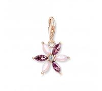 Thomas Sabo Charm Club Sterling Silver Multicoloured Flower Charm Pendant 1874-323-7 - - Sterling Silver / Rose Gold Plated / Stone / Zirconia