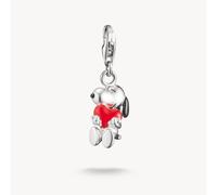Thomas Sabo Charm Club Sterling Silver Peanuts Snoopy With Heart Charm 2226-664-10 - Sterling Silver / Rhodium Plated / Enamel