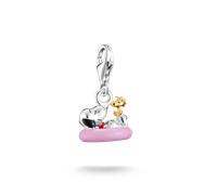 Thomas Sabo Charm Club Sterling Silver Peanuts Snoopy & Woodstock Bath Ring Charm Pendant 2244-427-7 | Acotis - Sterling Silver / Enamel