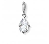 Thomas Sabo Charm Club Sterling Silver White Stone Droplet Charm Pendant 1848-051-14 - Sterling Silver