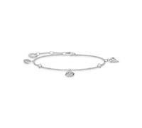 Thomas Sabo Charm Club Sterling Silver White Stones Shells Bracelet - Silver