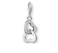 Thomas Sabo Charm Club Sterling Silver Zirconia Interlocking Hearts Charm - Silver