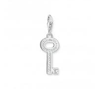Thomas Sabo Charm Club Sterling Silver Zirconia White Key Charm 0010-051-14