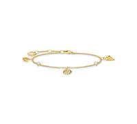 Thomas Sabo Charm Club Yellow Gold Plated Sterling Silver Shells Bracelet - Silver