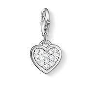 Thomas Sabo Charm Club Zirconia Pavé Heart Charm, 925 Sterling Silver, One Colour, Women One Colour