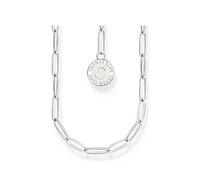 Thomas Sabo Charm Holder Necklace: Polished 925 silver, customizable with multiple charm pendants on long anchor chain links, Silver, Women Ilver