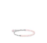 Thomas Sabo Womens Silver & Rose Quartz Charm Club 925 Sterling-silver and Link Bracelet M/l