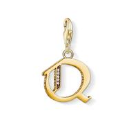 Thomas Sabo Charm Letter Pendant 18k Yellow Gold Plating Zirconia White Stones