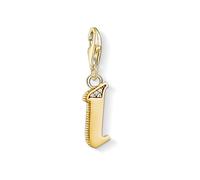 Thomas Sabo Charm Letter Pendant 18k Yellow Gold Plating Zirconia White Stones
