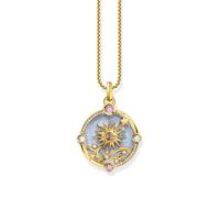 Thomas Sabo Charm PE960-471-1 Gold-plated pendant with light blue enamel Unis...