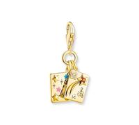 Thomas Sabo Charm Pendant 925 Sterling Silver, 18k Yellow Gold Plating, Cold Enamel