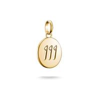 Thomas Sabo Charm pendant angel number 111 with stones Connect gold-plated 18-carat Gold-plating, Recycled 925 Silver