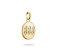 Thomas Sabo Charm pendant angel number 333 with stones Connect gold-plated 18-carat Gold-plating, Recycled 925 Silver