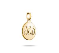 Thomas Sabo Charm pendant angel number 666 with stones Connect gold-plated 18-carat Gold-plating, Recycled 925 Silver