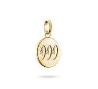 THOMAS SABO Charm pendant angel number 999 with stones Connect gold-plated 18-carat Gold-plating, Recycled 925 Silver