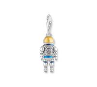 Thomas Sabo Charm pendant astronaut with stones and cold enamel silver blackened 925 Sterling Silver, Blackened, Cold Enamel