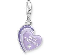 Thomas Sabo Charm pendant BEST FRIENDS with violet cold enamel silver blackened