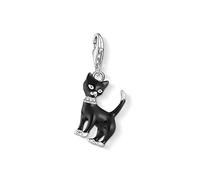 Thomas Sabo Charm Pendant 1725-041-11 - Black Cat, 925 Sterling Silver, Enamel, Zirconia