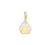 Thomas Sabo Charm Club Charmista White Enamel Gold Plated Paw Charm 2014-427-39 - Sterling Silver / Gold Plated / Enamel