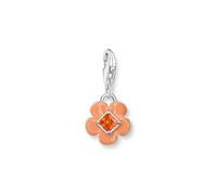 Thomas Sabo Charm Club Charmista Charmista Orange Cold Enamel Flower Charm Pendant 2029-041-8 - - Sterling Silver / Cold Enamel / Zirconia
