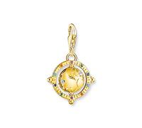 Thomas Sabo Charm pendant globe gold 18k Yellow Gold Plating, 925 Sterling Silver