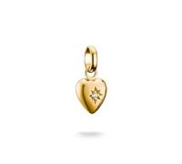 Thomas Sabo Charm pendant heart with star Connect gold-plated 18-carat Gold-plating, Recycled 925 Silver