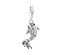 Thomas Sabo Charm pendant koi with zirconia stones silver 925 Sterling Silver, Blackened