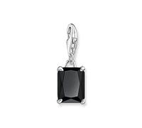 Thomas Sabo Charm pendant large black stone 925 Sterling Silver, Blackened