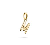 Thomas Sabo Charm pendant letter M Connect gold-plated 18-carat Gold-plating, Recycled 925 Silver