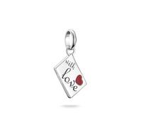 Thomas Sabo Charm pendant love letter Connect silver Recycled 925 Silver, Blackened, Cold Enamel