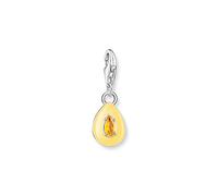 Thomas Sabo Charm Pendant Orange Stone 925 Sterling Silver, Cold Enamel