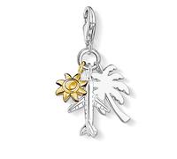 Thomas Sabo Charm pendant palm tree, sun, plane 925 Sterling Silver; 18k Yellow Gold Plating